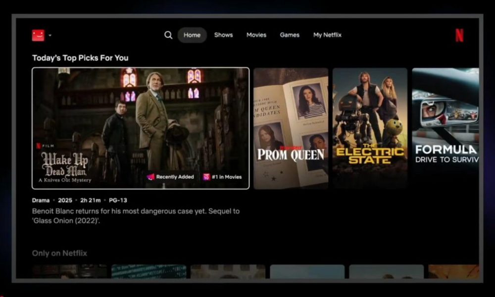 Netflix revamped TV homepage with AI search