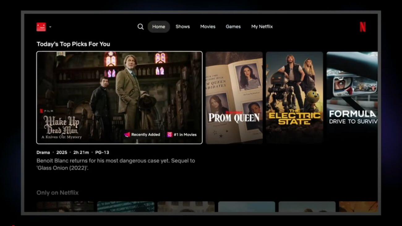 Netflix revamped TV homepage with AI search